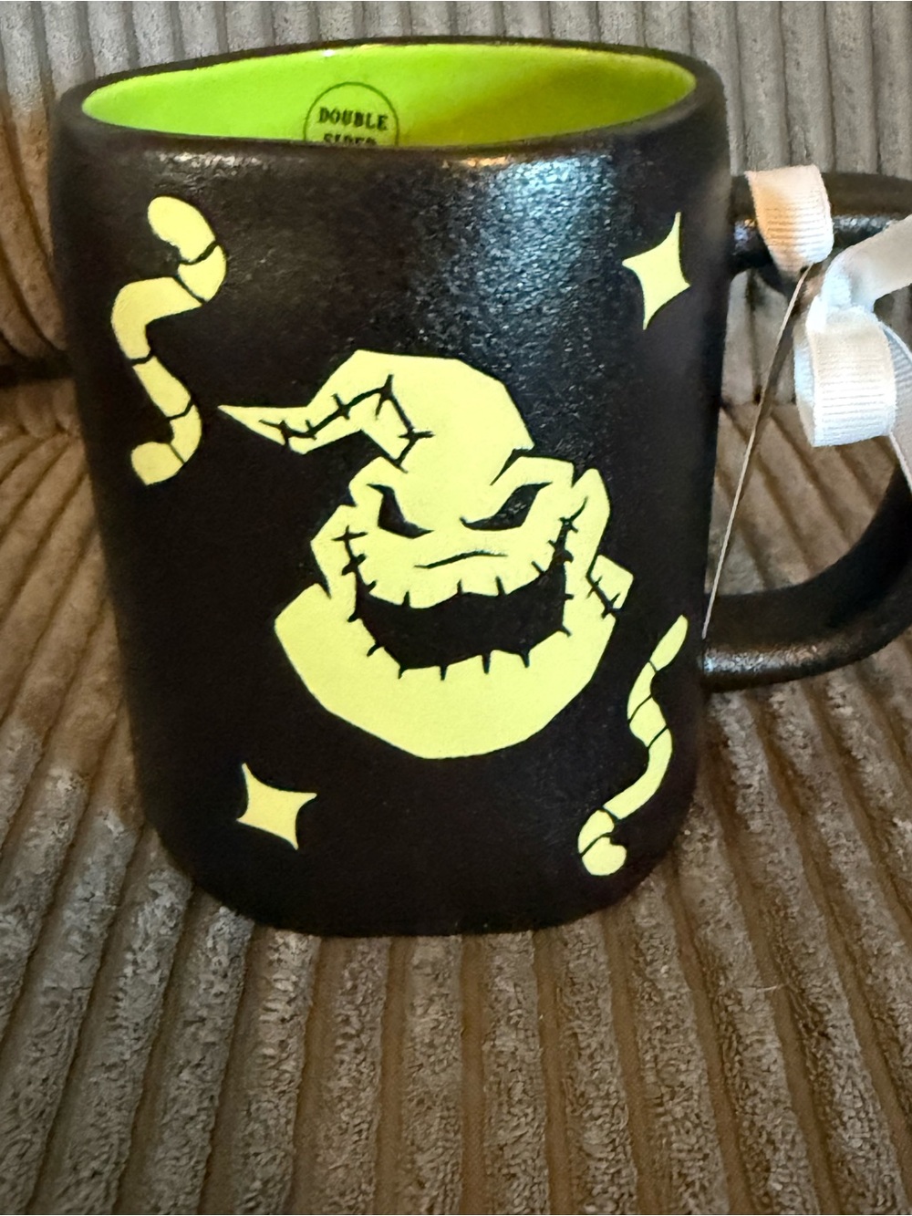 Rae Dunn x Nightmare Before Christmas Black Double-sided Mug: OOGIE BOOGIE NWT - Picture 5 of 6